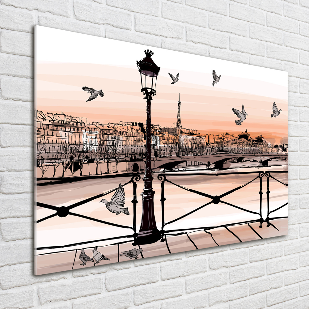 Tableau sur verre acrylique Crépuscule à Paris