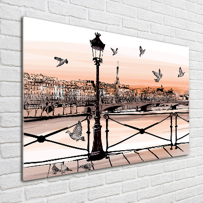 Tableau sur verre acrylique Crépuscule à Paris