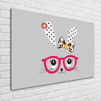 Tableau sur verre acrylique Lapin à lunettes