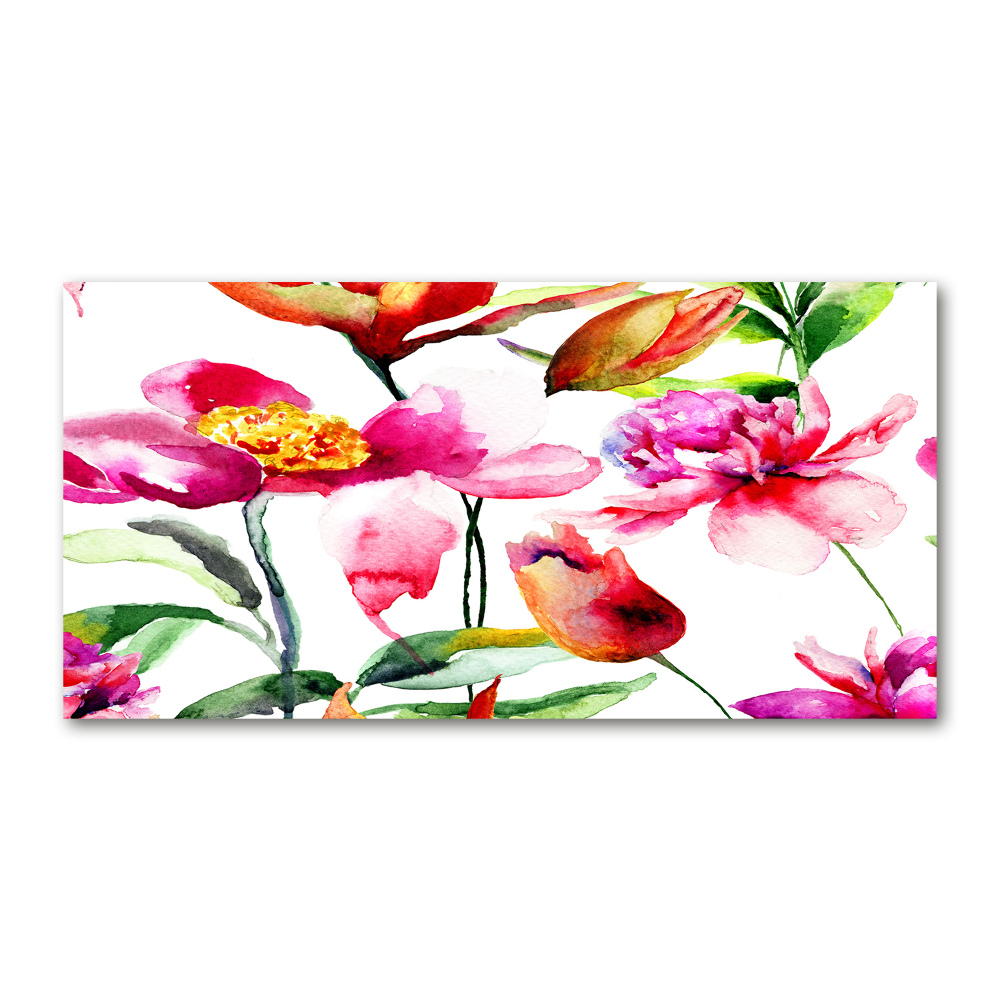 Tableau verre acrylique Fleurs sauvages