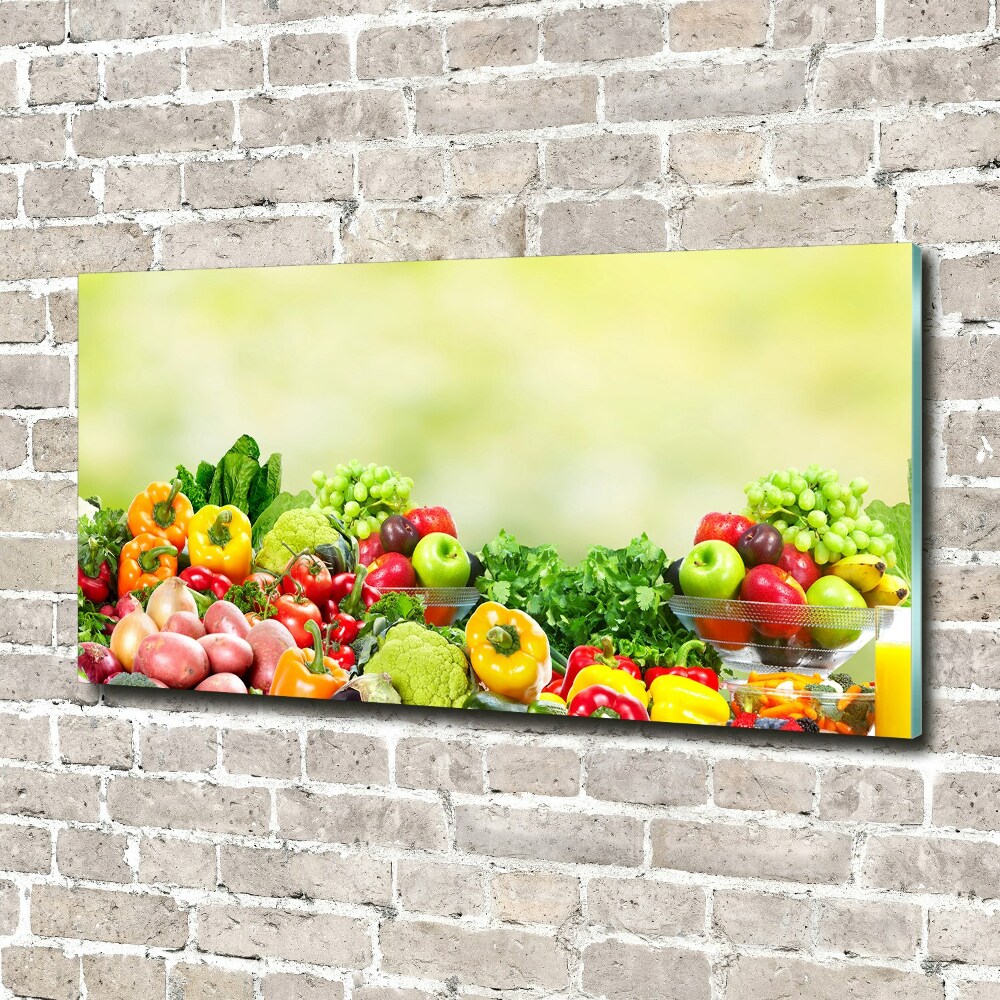 Tableau verre acrylique Fruits et légumes