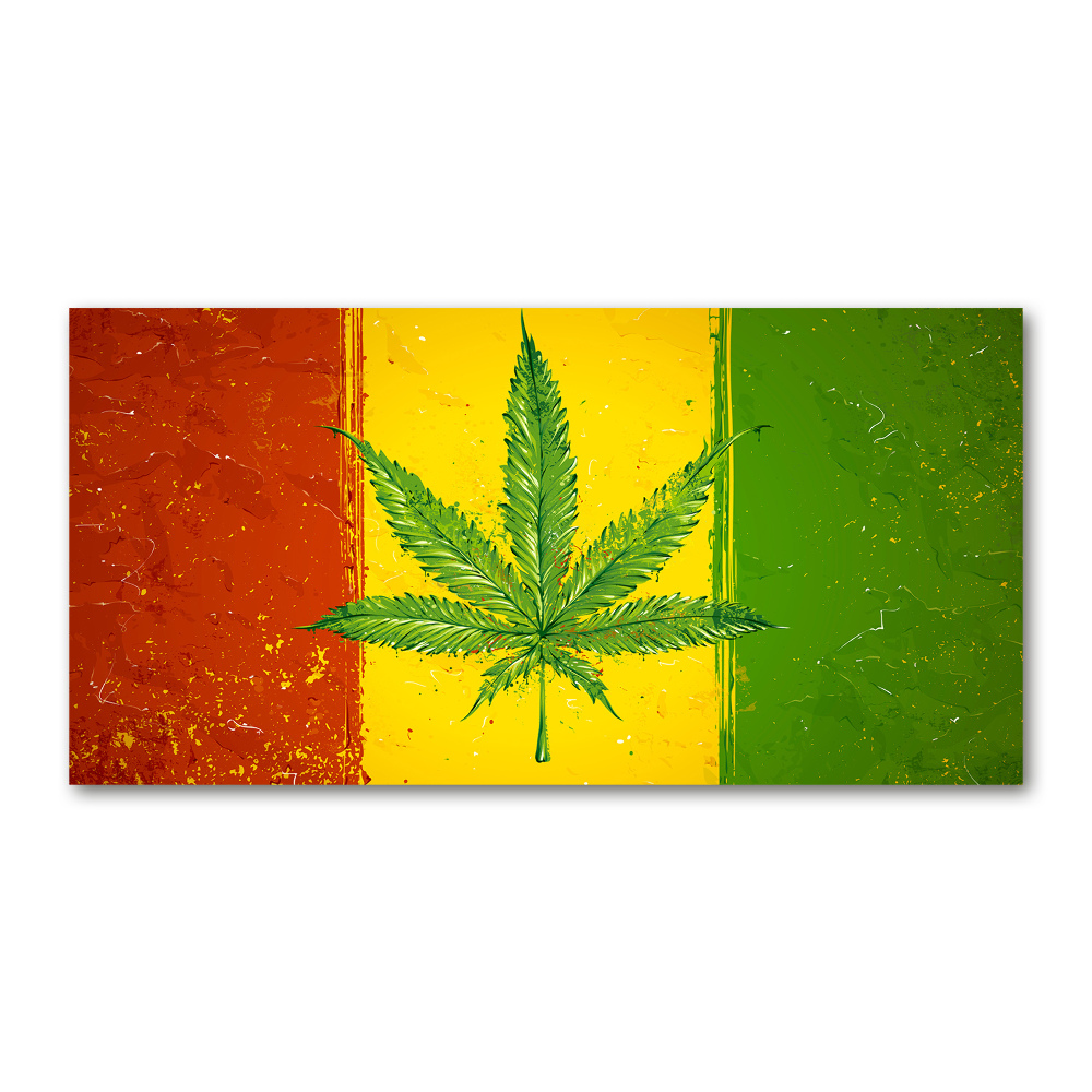 Tableau sur verre acrylique Drapeau rasta