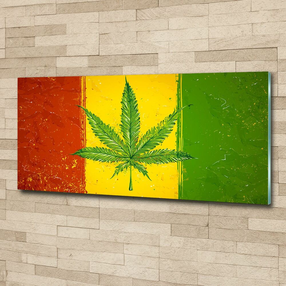 Tableau sur verre acrylique Drapeau rasta