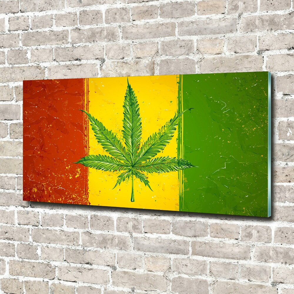 Tableau sur verre acrylique Drapeau rasta