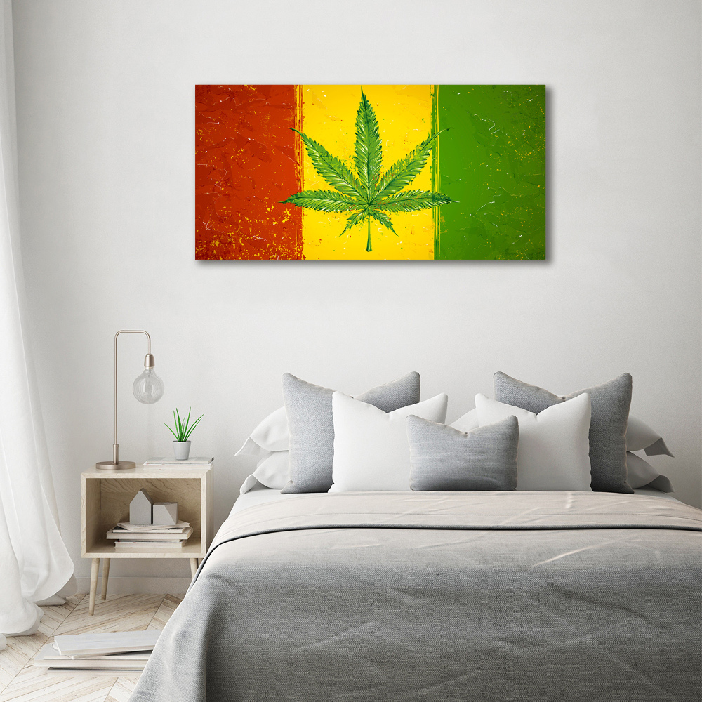 Tableau sur verre acrylique Drapeau rasta