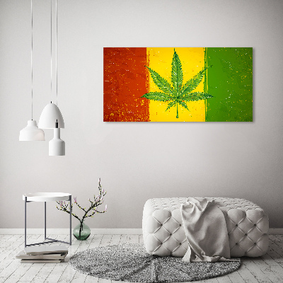 Tableau sur verre acrylique Drapeau rasta