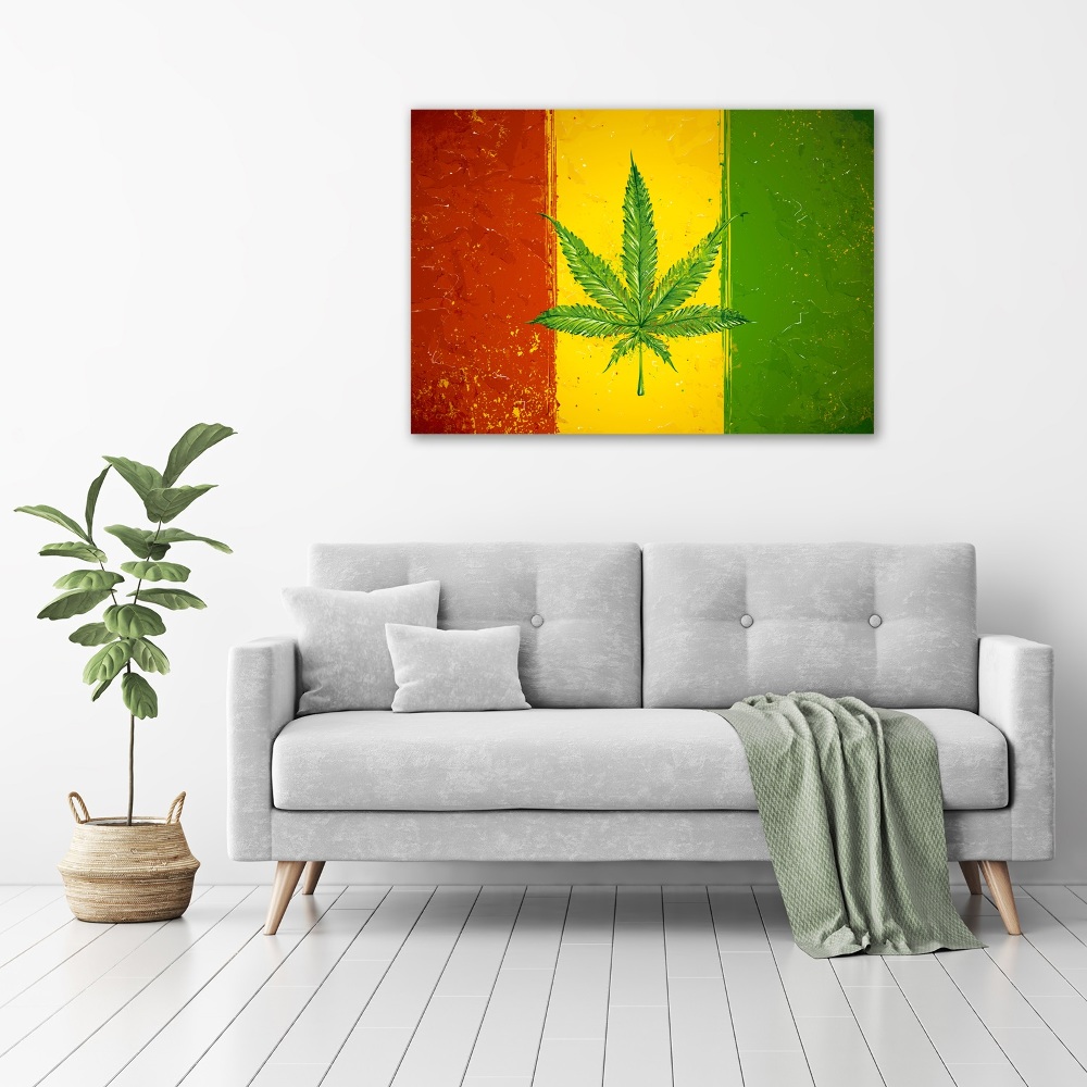 Tableau sur verre acrylique Drapeau rasta