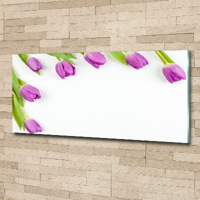 Acrylique tableau Tulipes pourpres