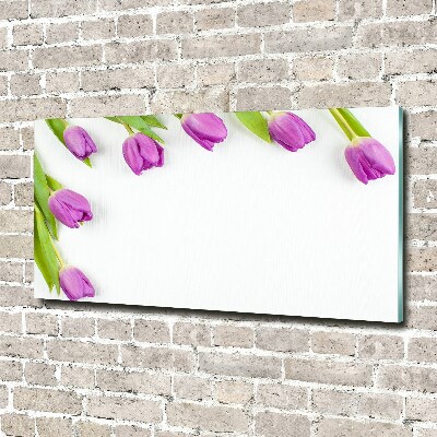 Acrylique tableau Tulipes pourpres