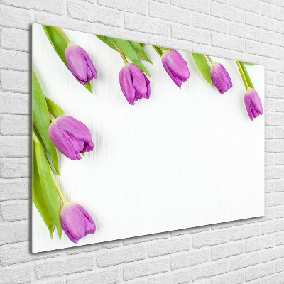 Acrylique tableau Tulipes pourpres