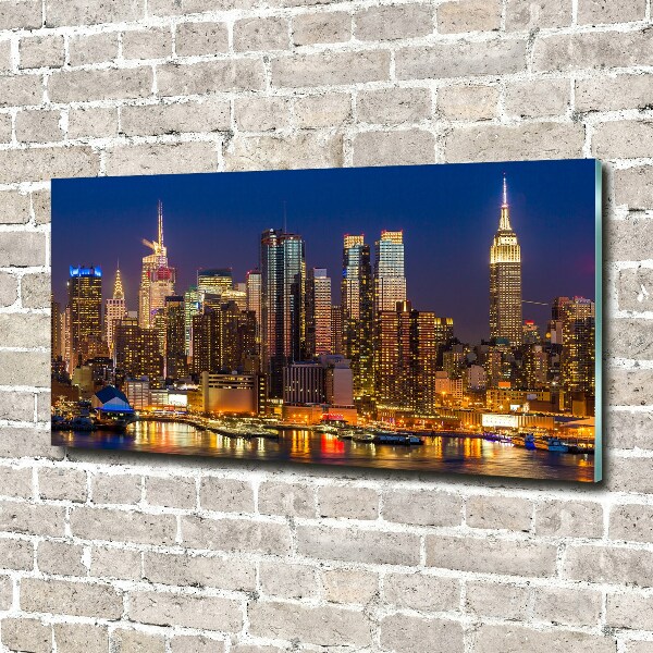 Tableau verre acrylique Manhattan la nuit