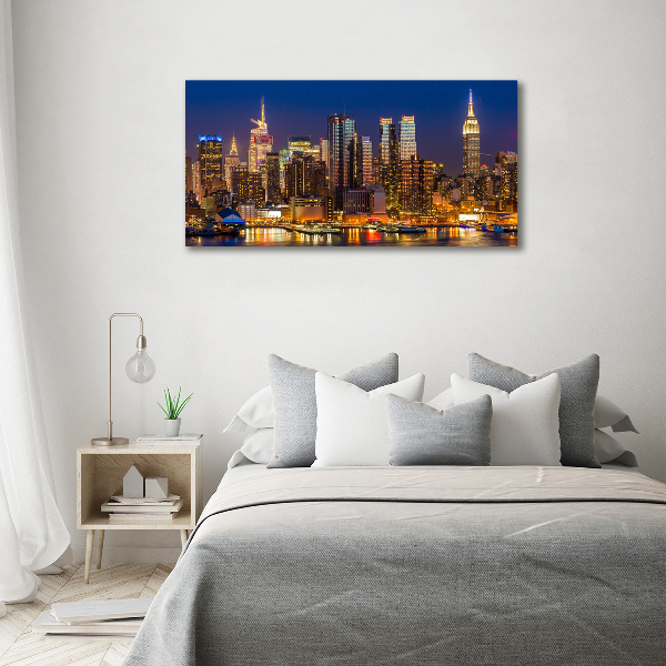 Tableau verre acrylique Manhattan la nuit