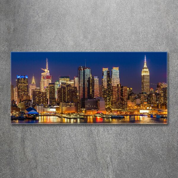 Tableau verre acrylique Manhattan la nuit