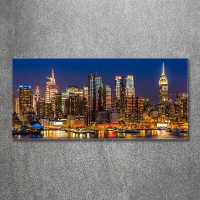 Tableau verre acrylique Manhattan la nuit