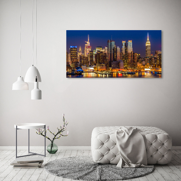 Tableau verre acrylique Manhattan la nuit