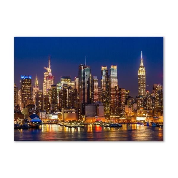 Tableau verre acrylique Manhattan la nuit