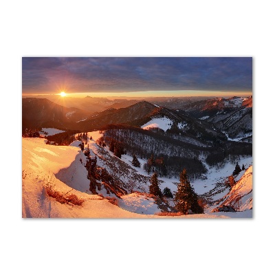 Tableau sur verre acrylique Hiver dans les montagnes