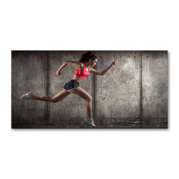 Tableau sur verre acrylique Femme en train de courir