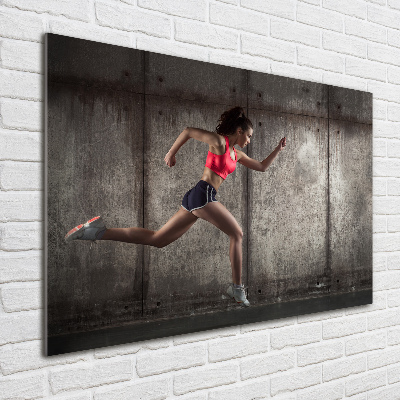 Tableau sur verre acrylique Femme en train de courir