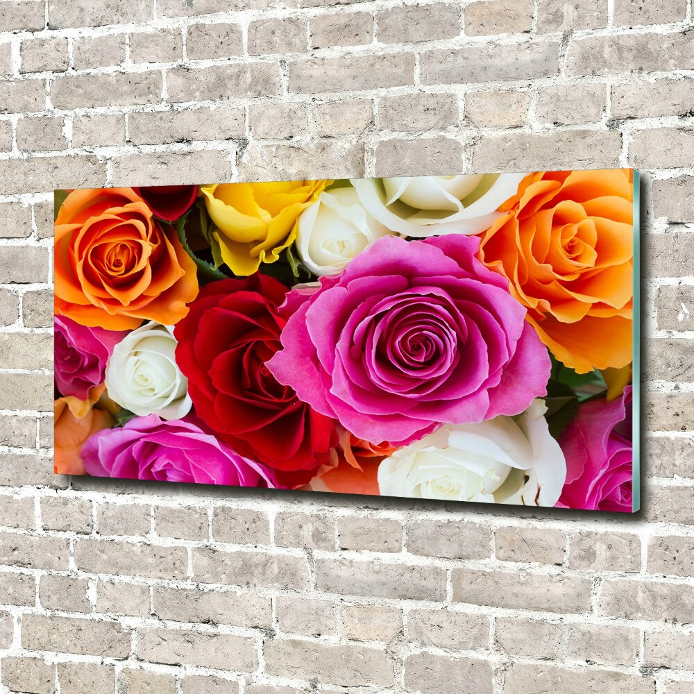 Acrylique tableau Roses colorées