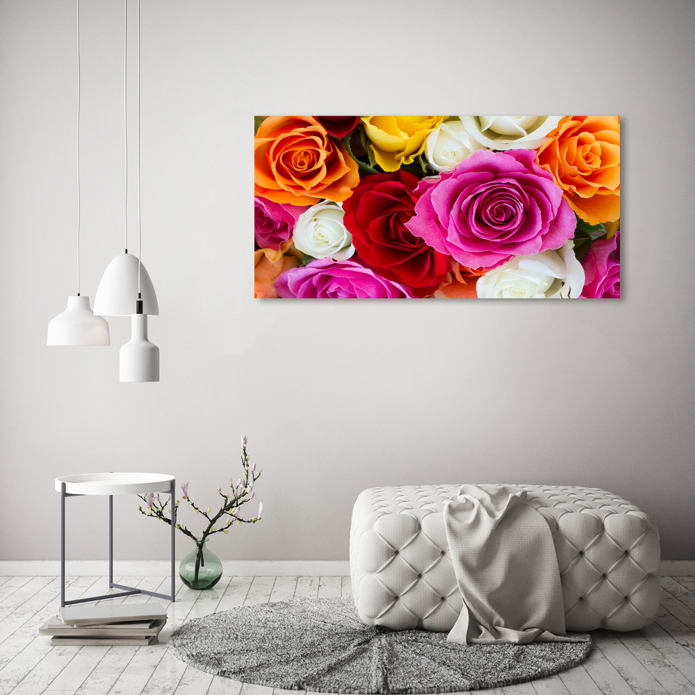 Acrylique tableau Roses colorées