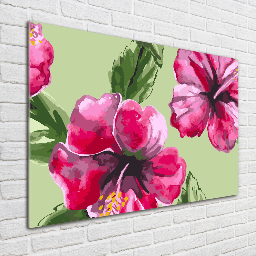 Tableau en acrylique Les fleurs hawaïennes