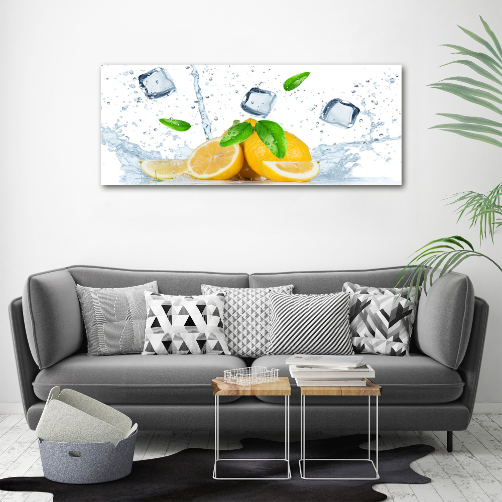 Tableau acrylique Citrons avec glace