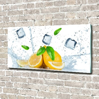 Tableau acrylique Citrons avec glace