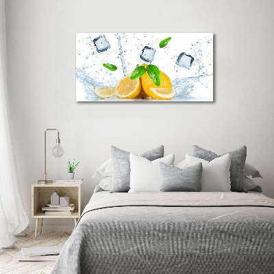 Tableau acrylique Citrons avec glace