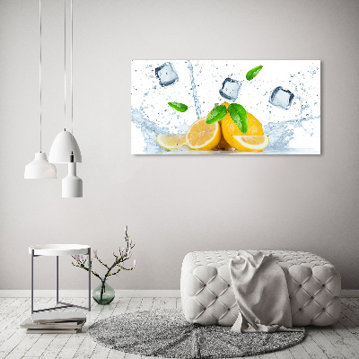 Tableau acrylique Citrons avec glace