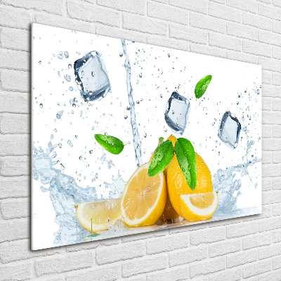 Tableau acrylique Citrons avec glace