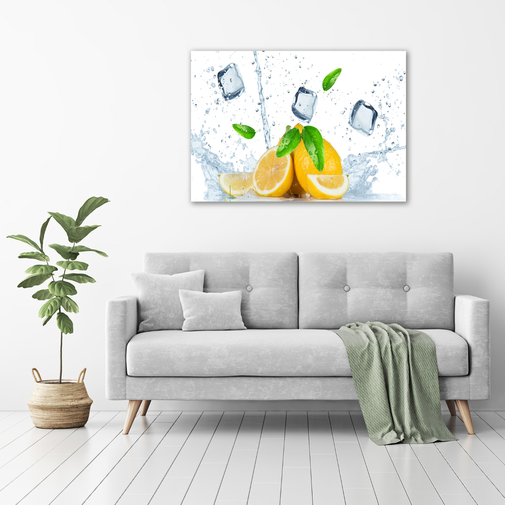 Tableau acrylique Citrons avec glace