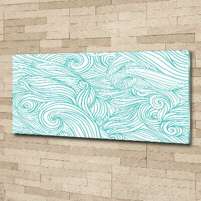 Tableau verre acrylique Vagues bleues