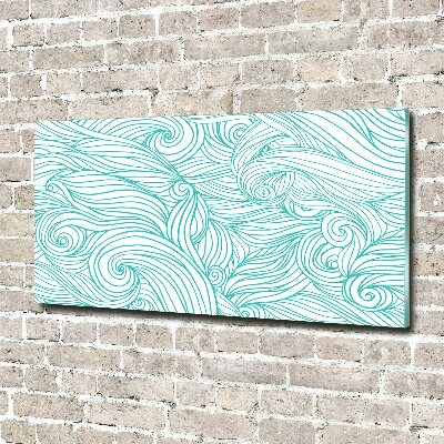 Tableau verre acrylique Vagues bleues