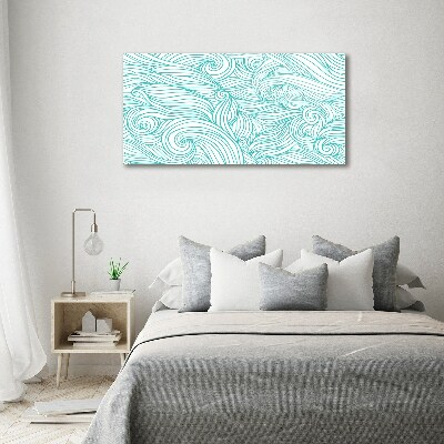 Tableau verre acrylique Vagues bleues