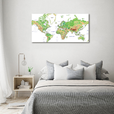 Acrylique tableau Carte du monde