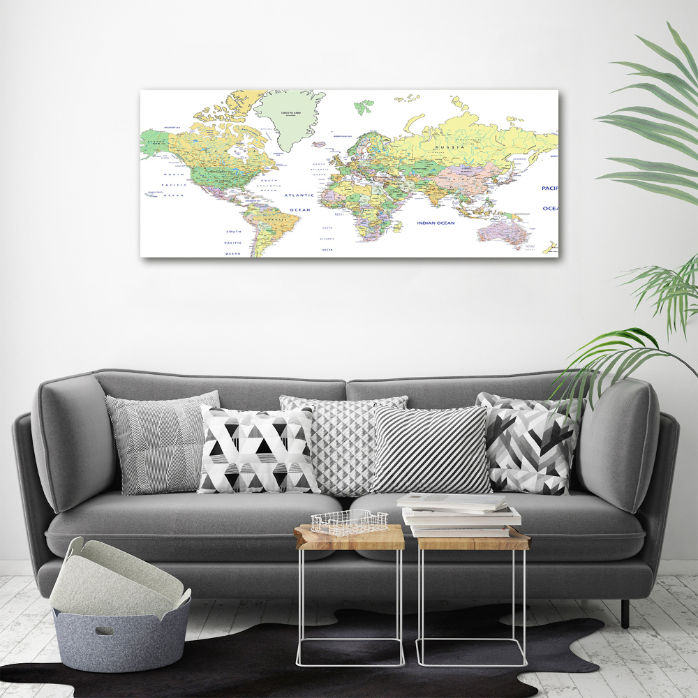 Tableau en acrylique Carte du monde