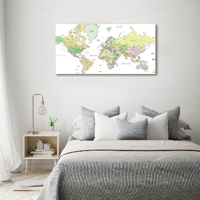 Tableau en acrylique Carte du monde