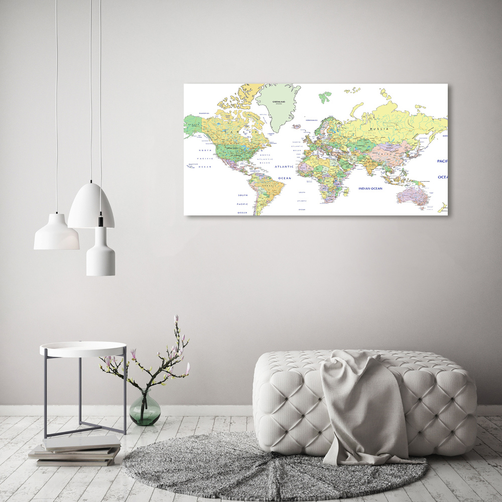 Tableau en acrylique Carte du monde