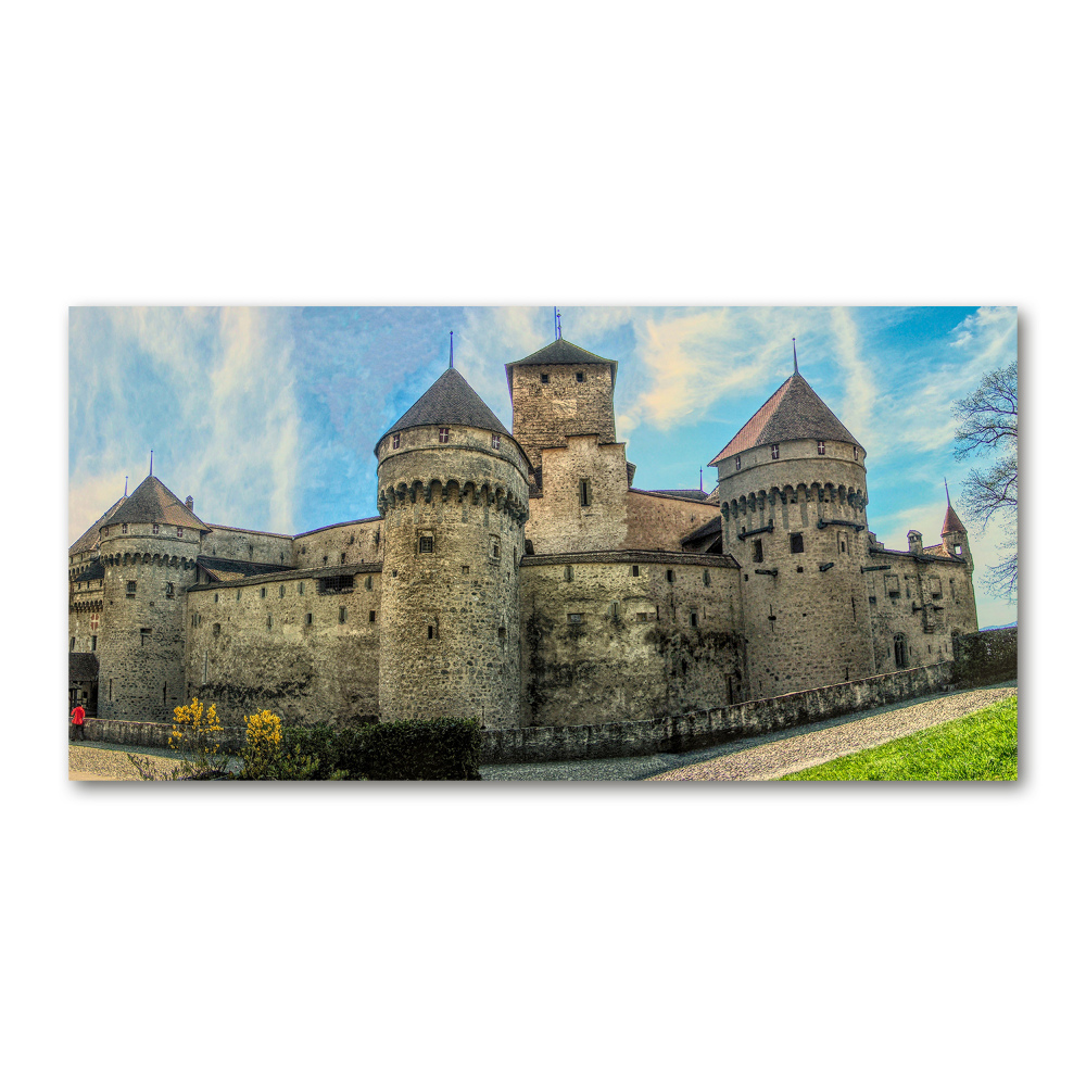 Tableau sur verre acrylique Château en Suisse