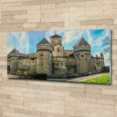 Tableau sur verre acrylique Château en Suisse