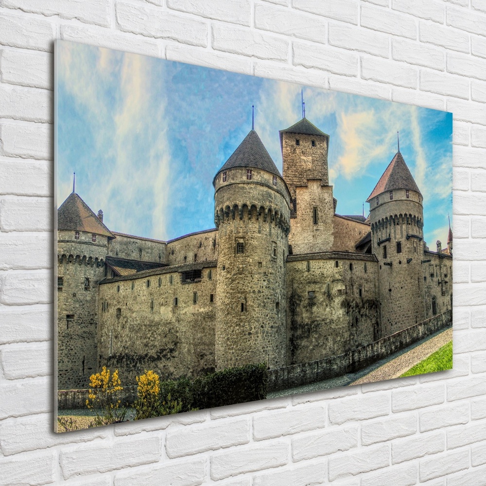 Tableau sur verre acrylique Château en Suisse