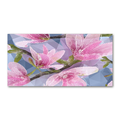 Tableau verre acrylique Magnolia rose