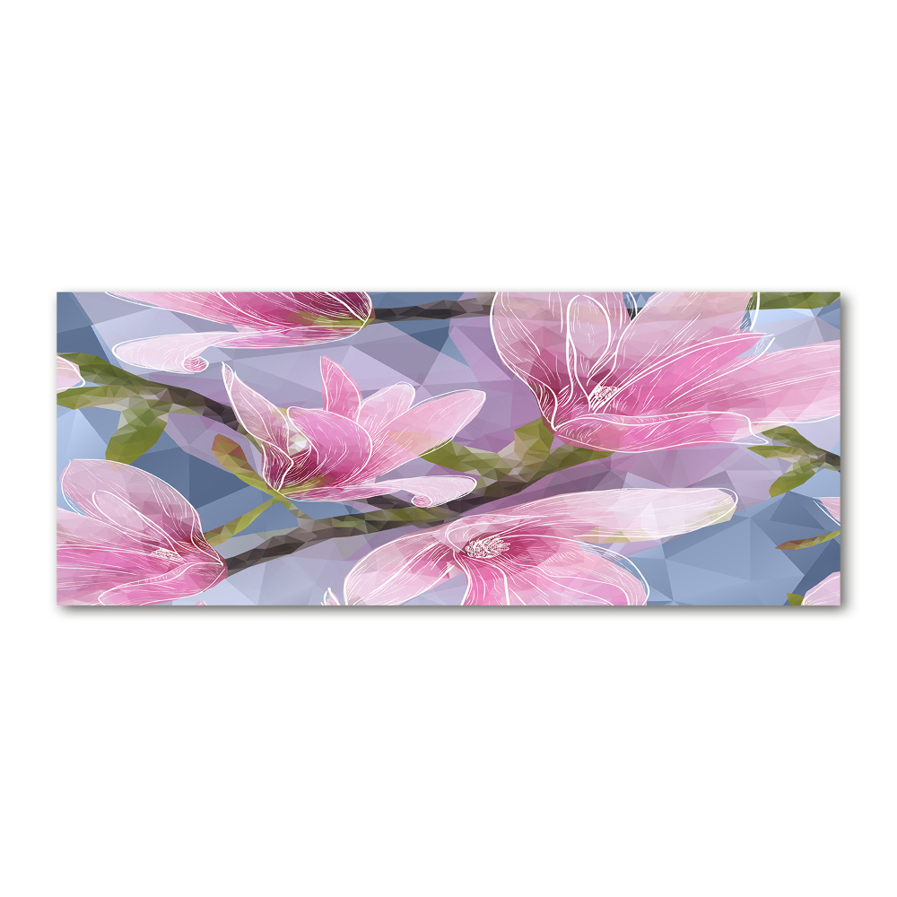 Tableau verre acrylique Magnolia rose