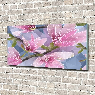 Tableau verre acrylique Magnolia rose