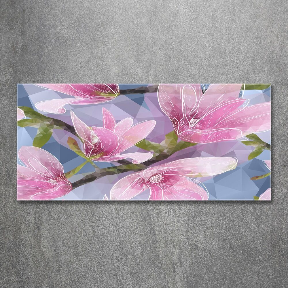 Tableau verre acrylique Magnolia rose