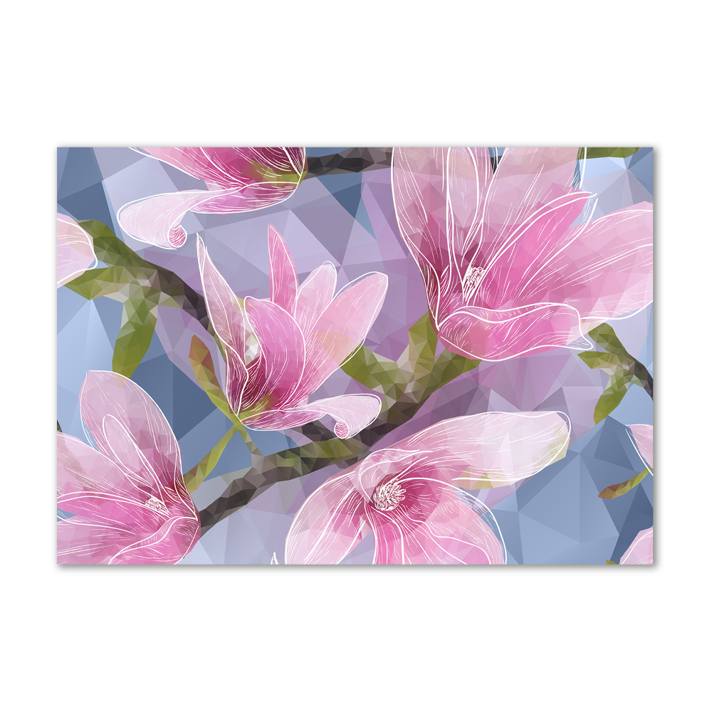 Tableau verre acrylique Magnolia rose