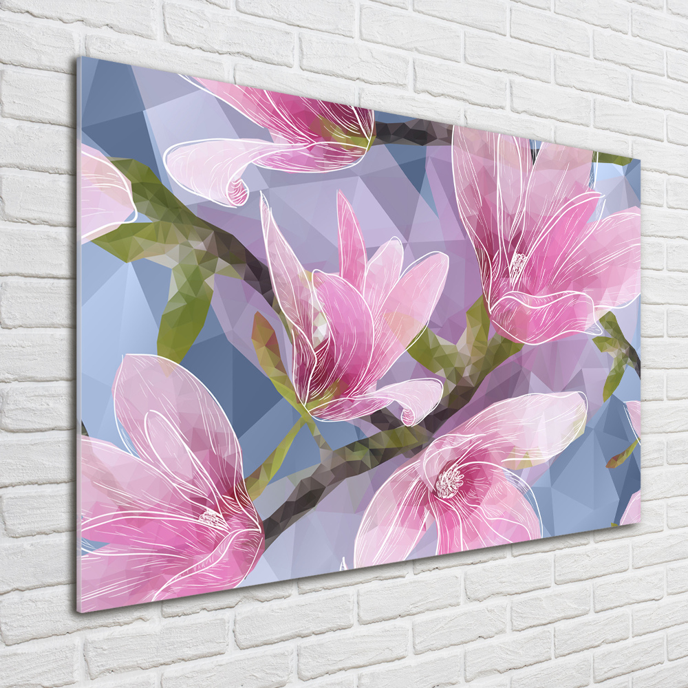 Tableau verre acrylique Magnolia rose