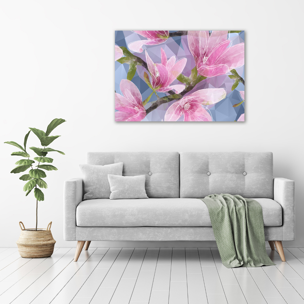 Tableau verre acrylique Magnolia rose