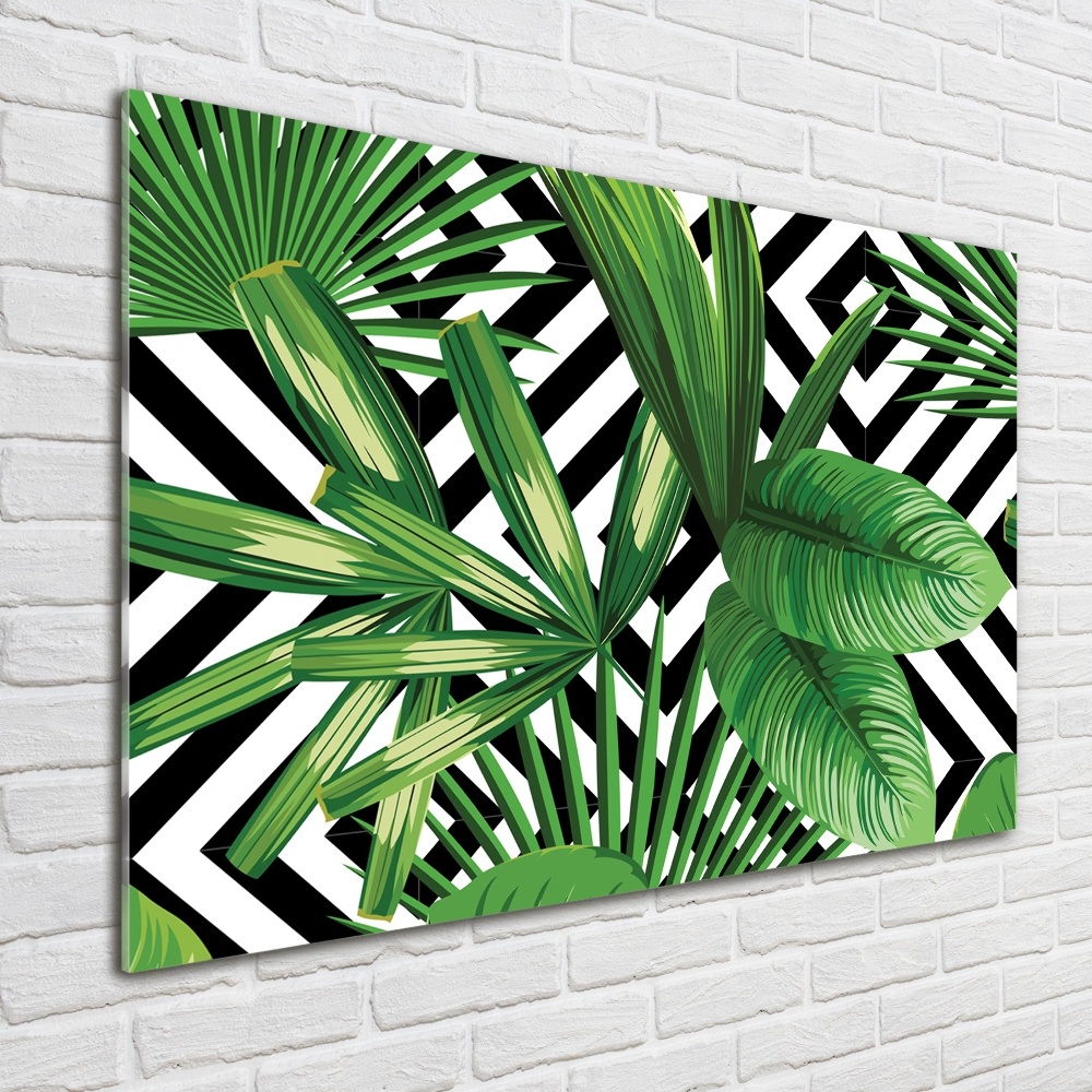 Tableau en acrylique Feuilles tropicales illusion